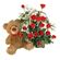 teddy bear with red roses