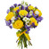 bouquet of yellow roses and irises. Amsterdam